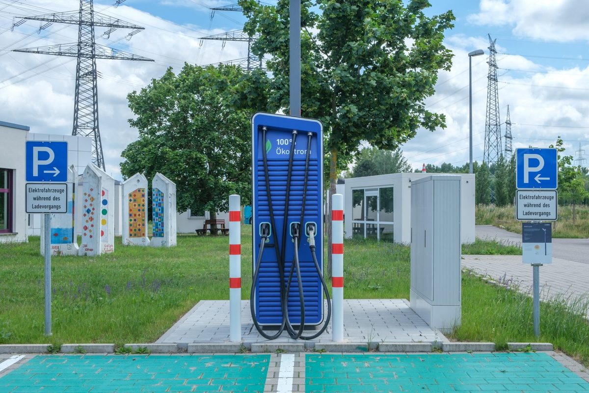Electric vehicle charging at a public charging station